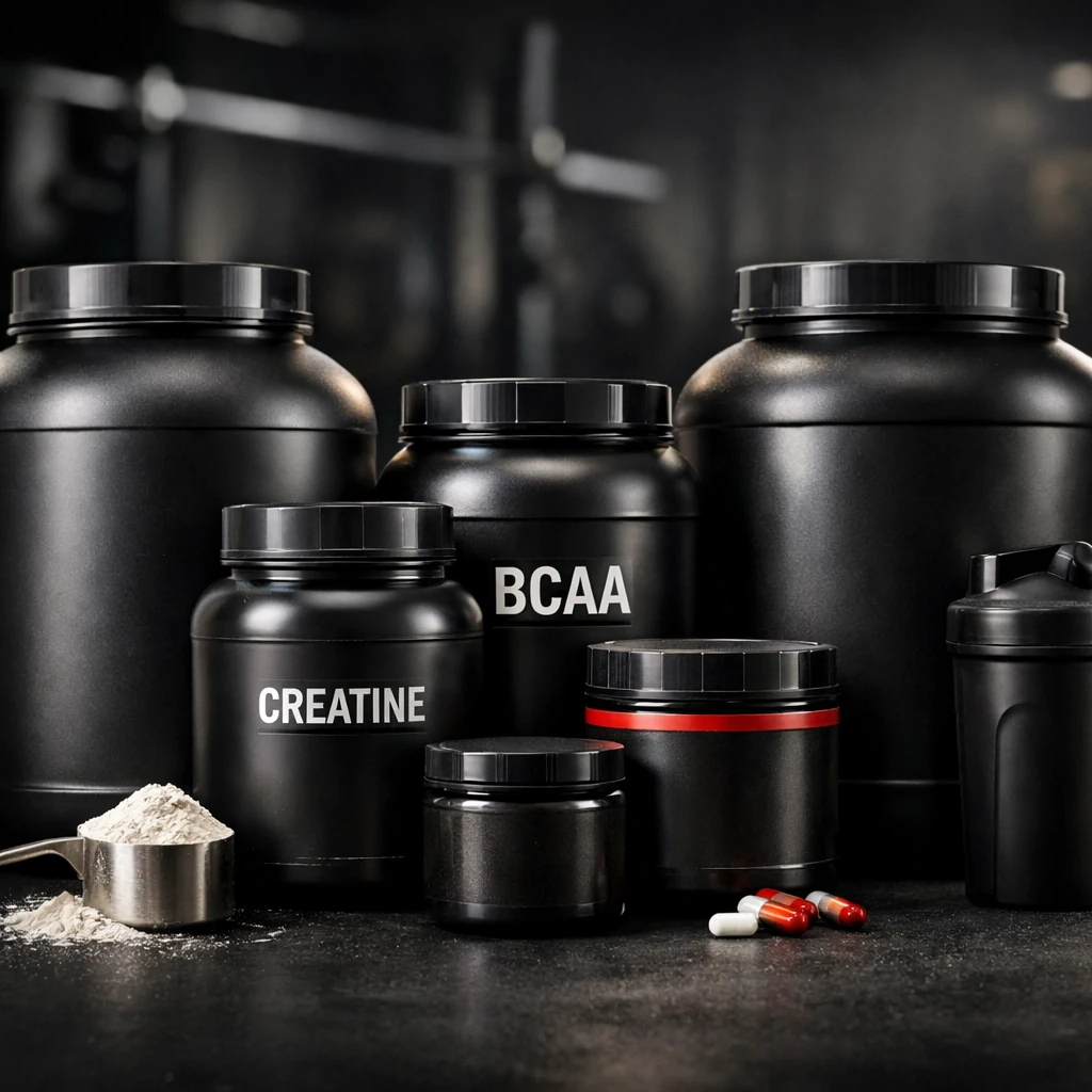 مجموعه‌ای از مکمل‌های بدنسازی شامل پروتئین، کراتین، BCAA و مکمل‌های کپسولی که برای افزایش حجم عضلانی، بهبود ریکاوری و ارتقای عملکرد ورزشی مورد استفاده قرار می‌گیرند.