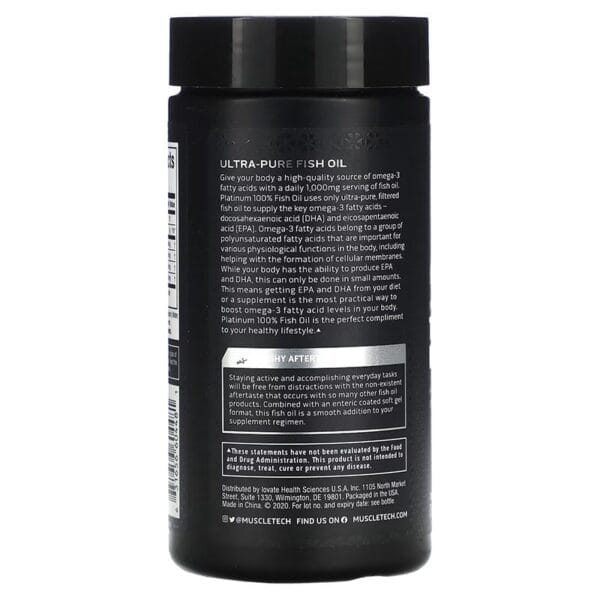 کپسول‌های امگا 3 پلاتینیوم ماسل تک، مکمل چربی‌های سالم برای قلب، مغز و حمایت از سلامت عمومی بدن."