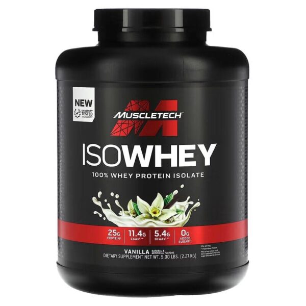 MuscleTech Iso Whey Protein اصل 2.27kg – پروتئین وی ایزوله خالص برای افزایش عضله خشک و ریکاوری سریع