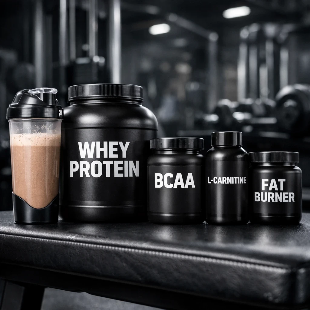مکملهای بدنسازی دوره کات شامل وی پروتئین، BCAA، ال کارنیتین و چربی سوز برای سیکس پک و کاهش چربی