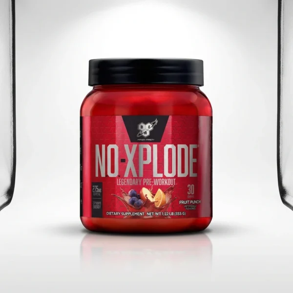 پمپ بی اس ان مدل NO-XPLODE Legendary - طعم میوهای (Fruit Punch) خرید پمپ ان او اکسپلود بی اس ان (BSN N.O.-XPLODE) طعم فروت پانچ 30 سروینگ اصل - بستهبندی جدید