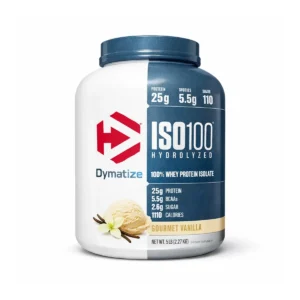 تصویر پروتئین وی ایزوله دایماتیز ISO100 هیدرولیزه اصل با پس‌زمینه سفید