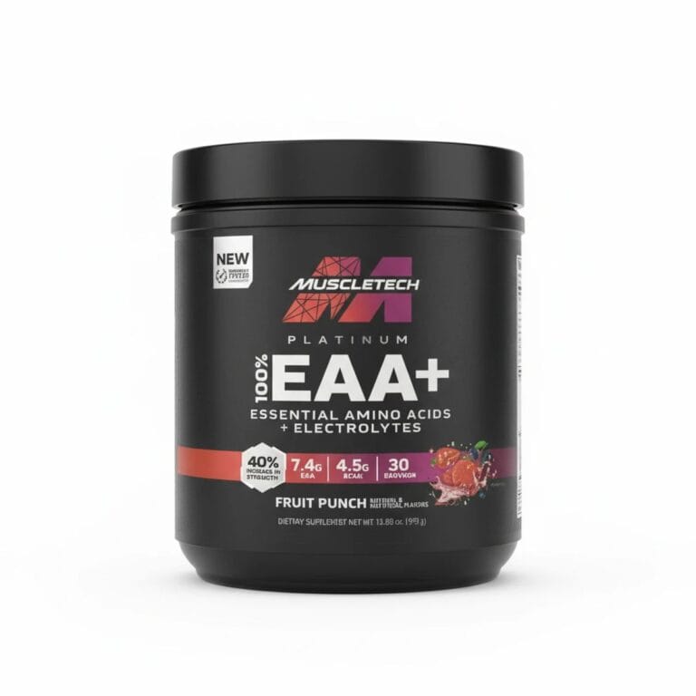 خرید EAA پلاتینیوم ماسل‌تک اصل طعم فروت پانچ مناسب ریکاوری و عضله‌سازی