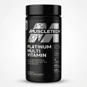 قرص مولتی ویتامین MuscleTech Platinum Multivitamin مناسب بدنسازان و ورزشکاران، حاوی ویتامین‌ها و مواد معدنی کامل برای افزایش انرژی و ریکاوری