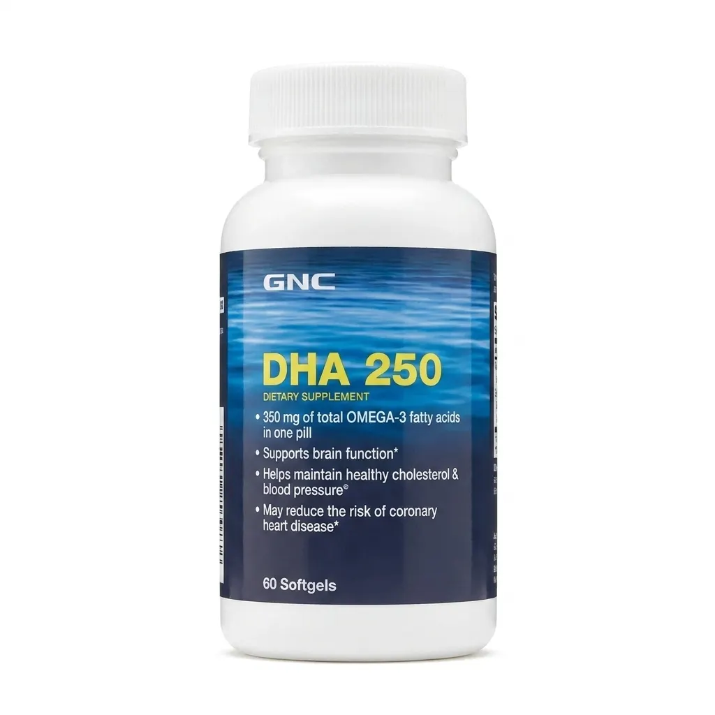 GNC DHA 250 Omega 3 – مکمل DHA برای سلامت مغز و قلب کپسول امگا 3 GNC DHA 250 بسته 60 عددی