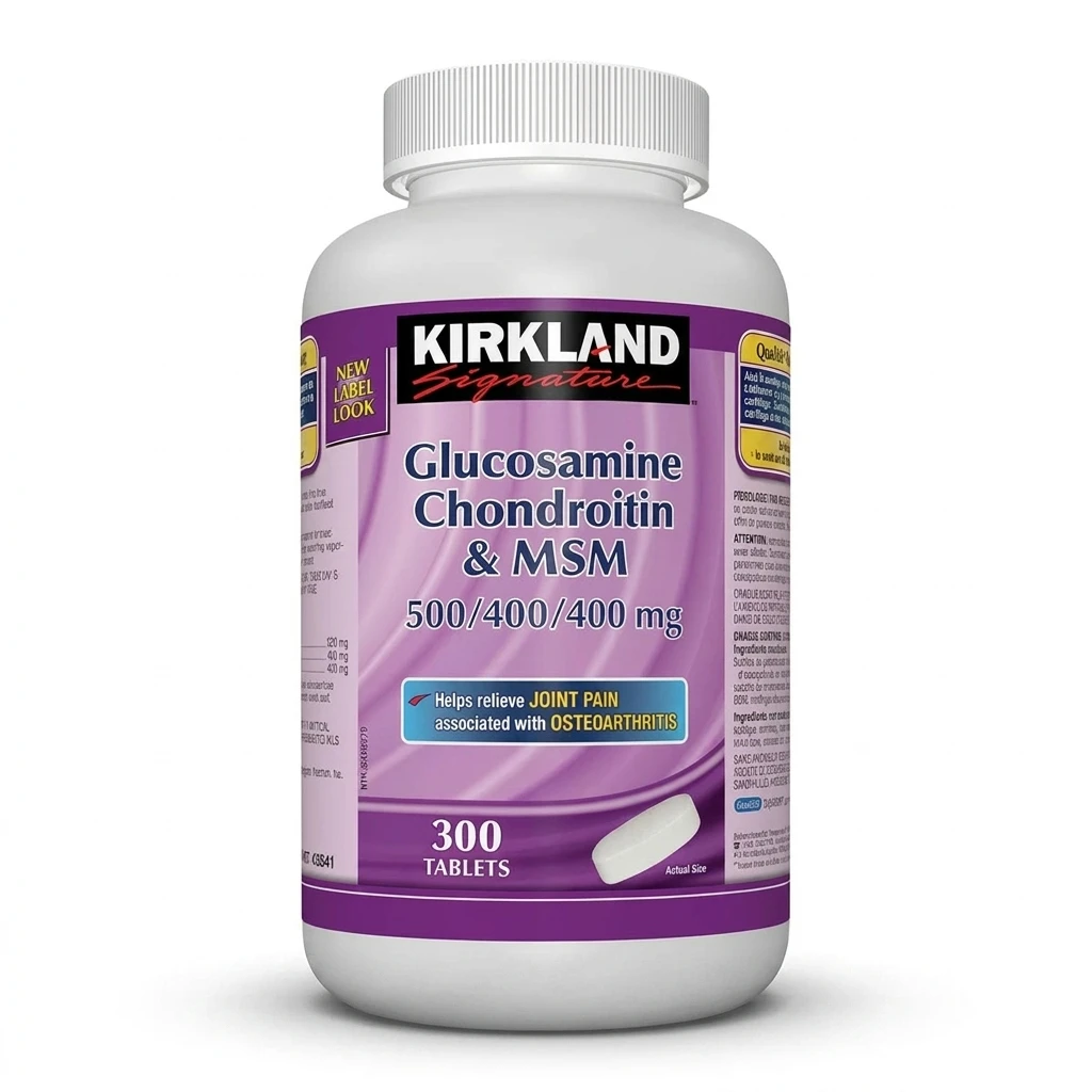 قرص گلوکوزامین کندرویتین MSM کرکلند Kirkland – 300 عددی بطری مکمل Kirkland Glucosamine Chondroitin MSM حاوی 300 قرص برای تقویت مفاصل و کاهش درد آرتروز