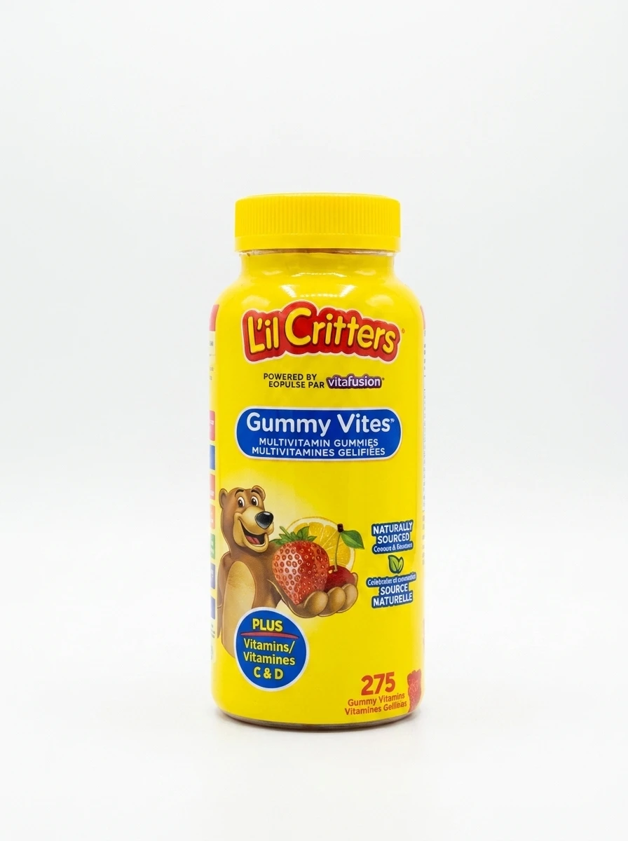 مولتی ویتامین پاستیلی لیل کریترز Gummy Vites مخصوص کودکان بسته 275 عددی مولتی ویتامین پاستیلی کودکان Lil Critters Gummy Vites حاوی ویتامینهای C و D با طعم میوهای، بسته 275 عددی