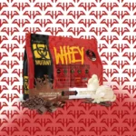 پروتئین وی Mutant Whey طعم شکلات و وانیل با پس‌زمینه برند حامدپاور