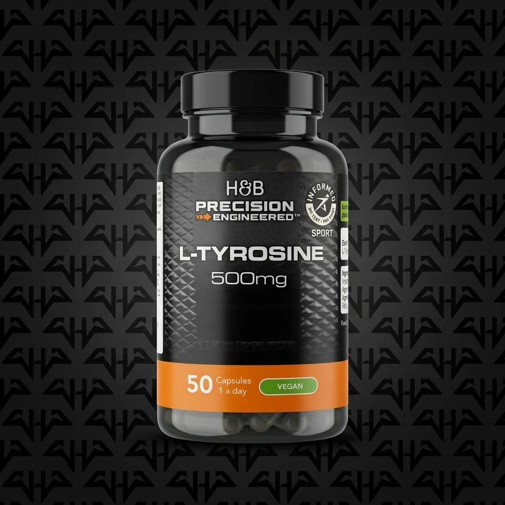 L-Tyrosine 500mg اچ اند بی 50 کپسول مکمل ال-تیروزین 500 میلی گرم H&B با 50 کپسول مناسب وگان