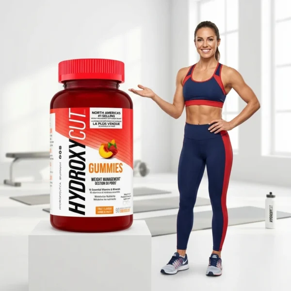 عکس گالری مکمل Hydroxycut Gummies برای کنترل وزن، به همراه ورزشکار در محیط ورزشی