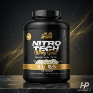 پروتئین نیتروتک وی گلد Muscletech NitroTech Whey Gold 5lb طعم وانیل کرم با 24 گرم پروتئین از فروشگاه حامدپاور