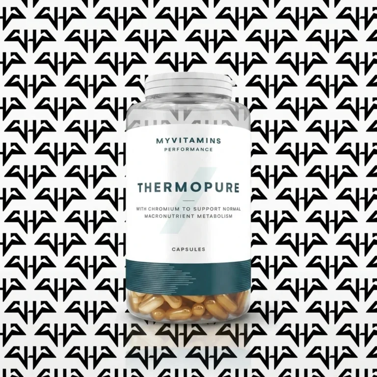 تصویر مکمل ترموپیور مای ویتامینز (MyVitamins Thermopure) چربی‌سوز ترموژنیک با پس‌زمینه اختصاصی لوگوی حامدپاور