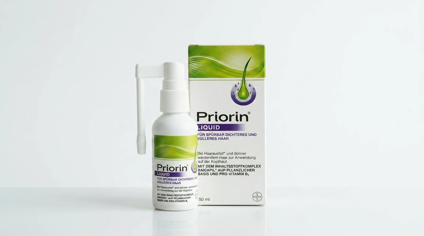 محلول تقویت و ضدریزش مو Priorin Liquid حجم 50 میلیلیتر به همراه جعبه محصول