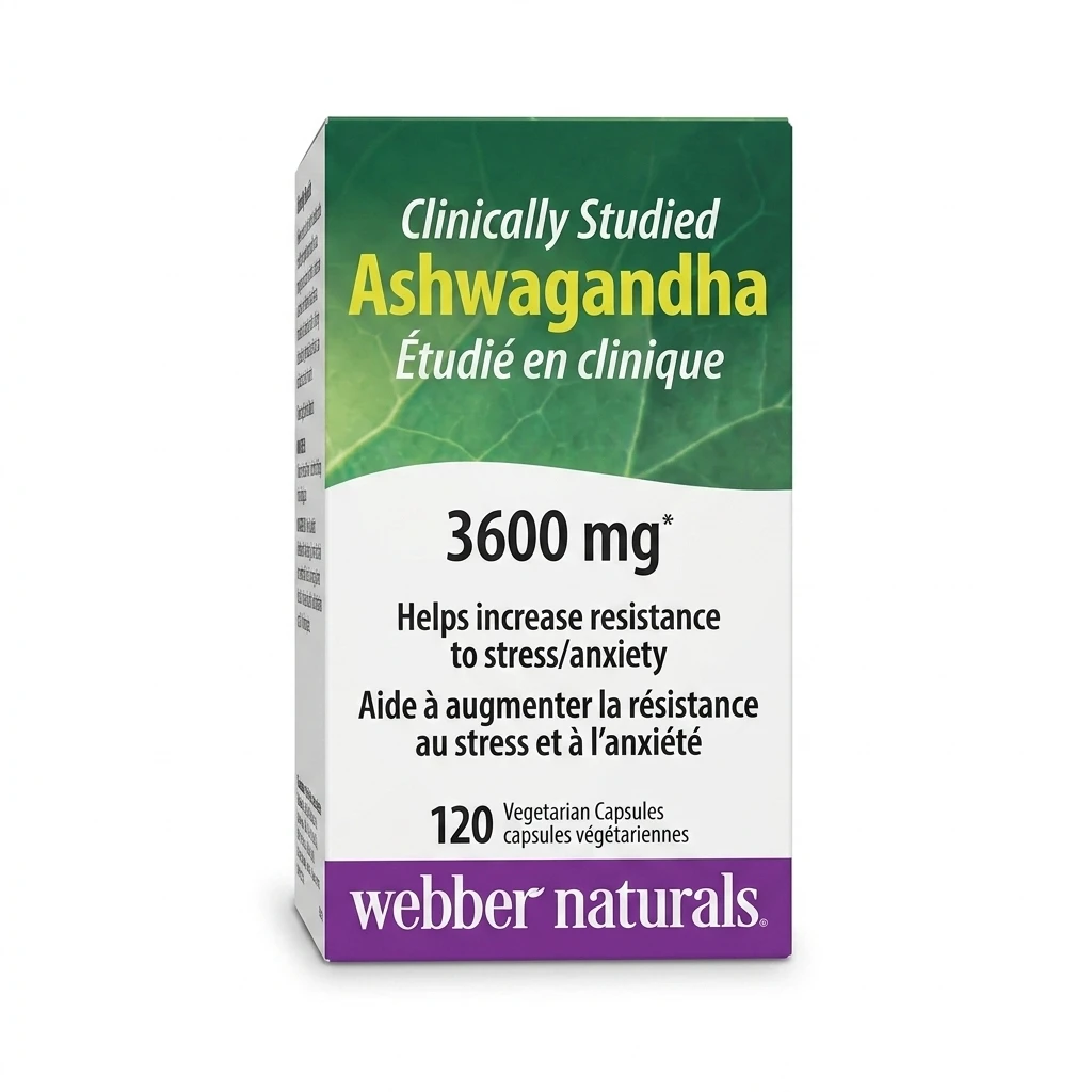 اشواگاندا 3600 میلیگرم وبر نچرالز – Webber Naturals Ashwagandha مکمل اشواگاندا 3600 میلیگرم وبر نچرالز Webber Naturals بسته 120 عددی