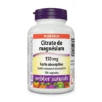 قوطی منیزیم سیترات Webber Naturals 150 میلی‌گرم 120 کپسول (عکس اصلی محصول)