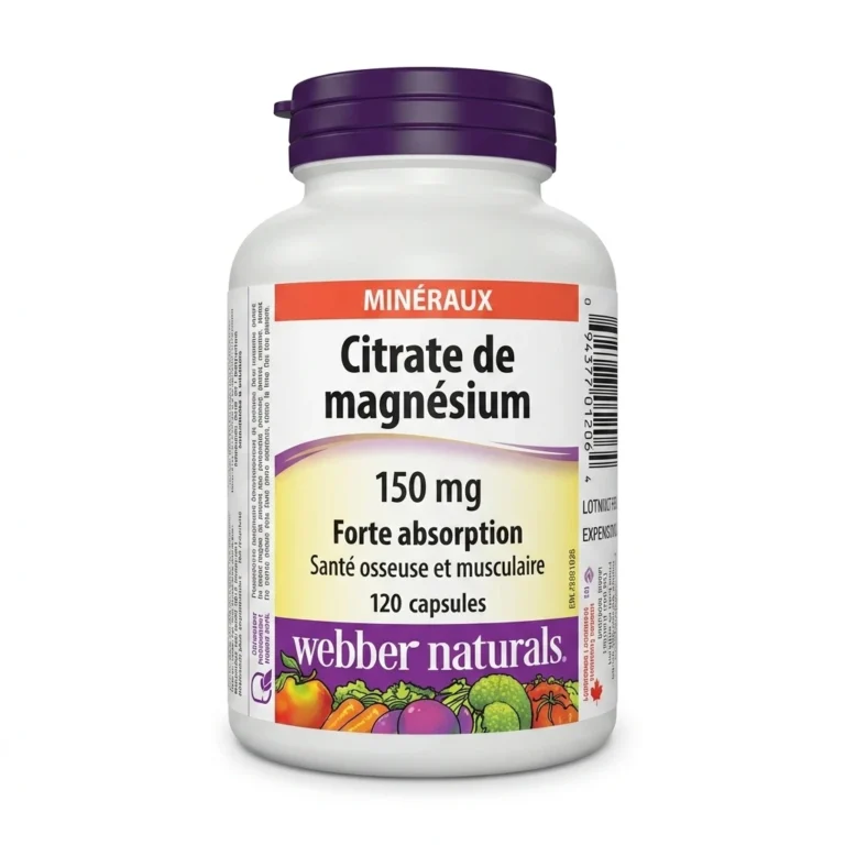 قوطی منیزیم سیترات Webber Naturals 150 میلی‌گرم 120 کپسول (عکس اصلی محصول)