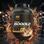 پروتئین وی ایزوله PVL Isogold Gold Series طعم شکلات و کره بادام زمینی با 27 گرم پروتئین در هر سروینگ