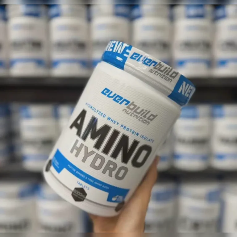 بطری مکمل Everbuild Nutrition Amino Hydro به شکل قرص با 8000 میلی‌گرم و فرمول هیدرولیز شده وی پروتئین ایزوله