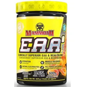 مکمل ماموث EAA 9 حاوی ترکیب آمینواسیدهای ضروری EAA و BCAA مناسب ریکاوری عضلات و آبرسانی حین تمرین