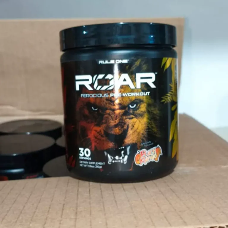 عکس واقعی مکمل پمپ R1 ROAR رول وان طعم هلو انبه ۳۰ سروینگ - موجود در انبار حامدپاور