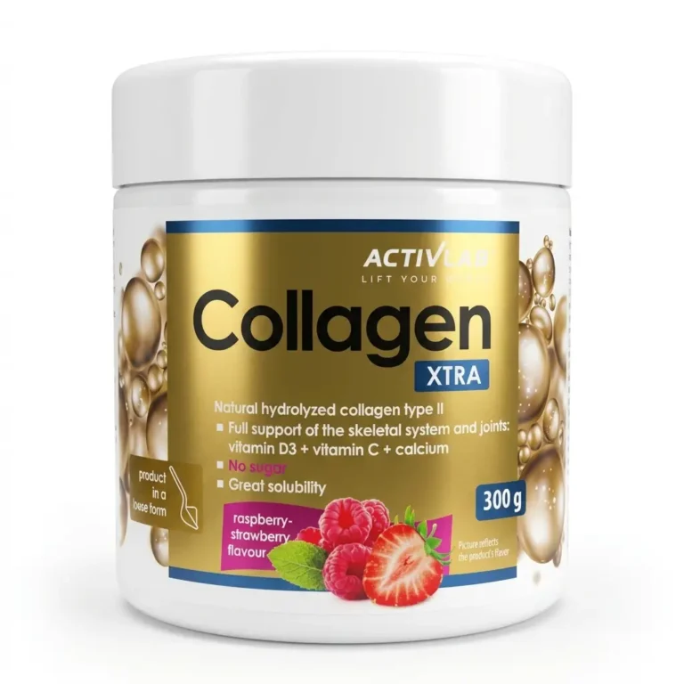 پودر کلاژن ActivLab Collagen Xtra وزن 300 گرم با طعم تمشک و توت فرنگی