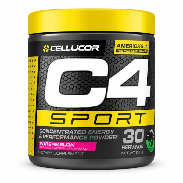 پودر پیش تمرین Cellucor C4 Sport با طعم هندوانه، وزن ۲۸۵ گرم و ۳۰ سروینگ