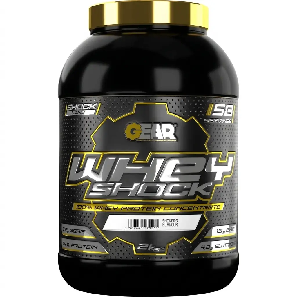 مکمل پروتئین Gear Whey Shock - سری Shock Line پروتئین وی شوک گیر نوتریشن ۲ کیلویی طعم اسنیکرز - مکمل بدنسازی اصل در فروشگاه حامد پاور