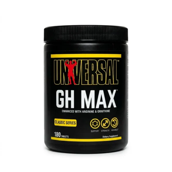مکمل Universal GH Max یونیورسال جی اچ مکس 180 عددی حاوی آرژنین و اورنیتین برای ریکاوری و پشتیبانی از عملکرد ورزشی