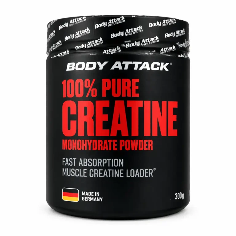 قوطی کراتین مونوهیدرات بادی اتک 100% Pure Creatine وزن ۳۰۰ گرم