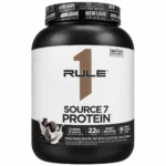 قوطی پروتئین Rule One Source 7 با طعم Cookies & Creme، وزن ۱.۸ کیلوگرم و ۲۲ گرم پروتئین در هر وعده