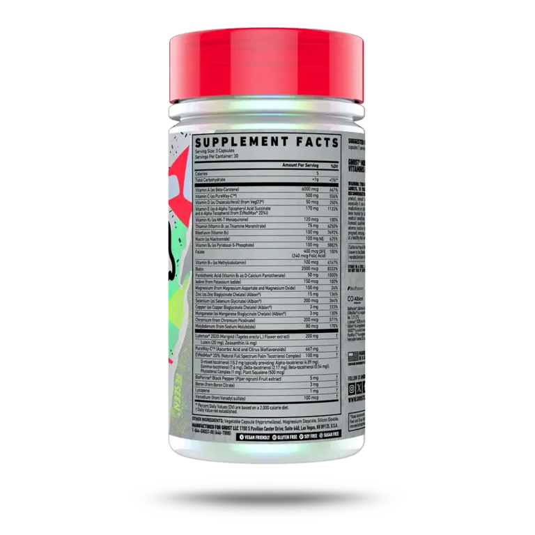 جدول ترکیبات و مکمل فکتس مولتی ویتامین گوست GHOST Multi