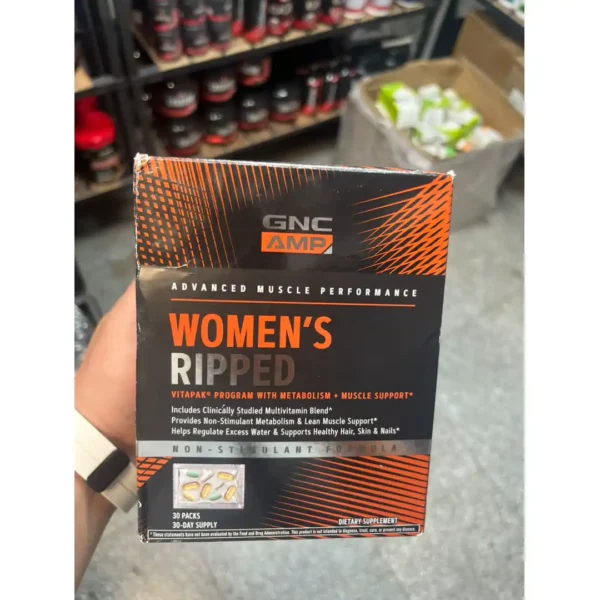 مولتی‌ویتامین بانوان GNC AMP Women’s Ripped با بسته‌بندی ۳۰ روزه و فرمول بدون محرک