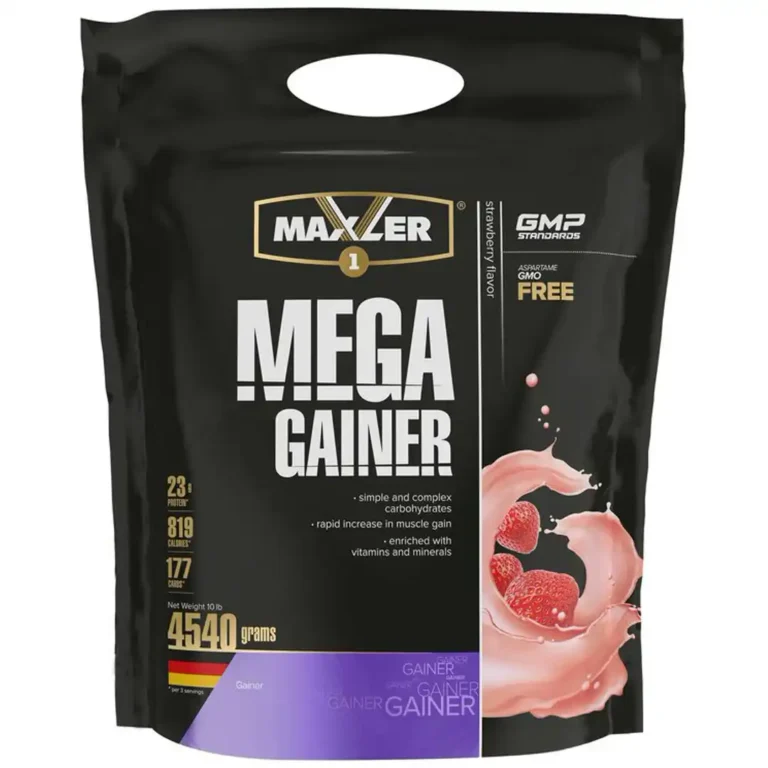 پودر گینر مکس ماسلر مگا گینر ۴۵۴۰ گرم با طعم توت‌فرنگی
